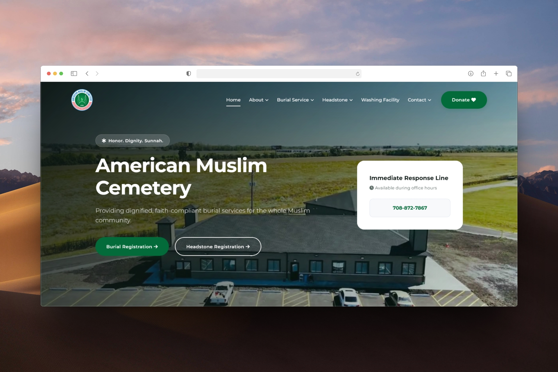 American Muslim Cemetery Portal Interface